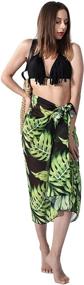 img 1 attached to Ayliss Women's Swimwear Chiffon Printed Beach Sarong Pareo Bikini Swimsuit Wrap - Perfect for Stylish Swim Fashion