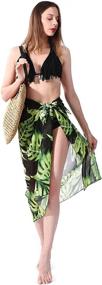 img 2 attached to Ayliss Women's Swimwear Chiffon Printed Beach Sarong Pareo Bikini Swimsuit Wrap - Perfect for Stylish Swim Fashion