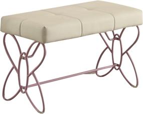 img 2 attached to ✨ ACME Furniture 30542 Priya II Bench: Elegant White & Light Purple Design for Stylish Home Décor