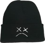 chensheng daddy letter cap: stylish and cozy knitted winter hat for men and women, ideal for hip-hop fashion - black logo