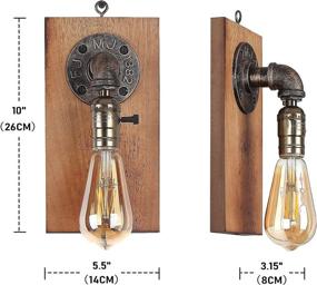 img 1 attached to 🔌 Modern Vintage Steampunk Plug in Cord LED Wall Lamp - Industrial Adjustable Wood Wall Sconce Lighting Fixture with On/Off Switch - Versatile Indoor Reading Light Porch Decoration for Kids Bedroom Living Room