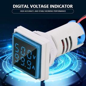 img 2 attached to ⚡ High-Quality Blue LED Display Voltmeter: Dual Display Panel Voltmeter Ammeter, AC 0-100A 60-500V Meter Indicator, LED Digital Voltage Tester, Current Detector – 22mm Square Design