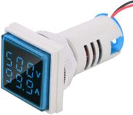 ⚡ high-quality blue led display voltmeter: dual display panel voltmeter ammeter, ac 0-100a 60-500v meter indicator, led digital voltage tester, current detector – 22mm square design logo