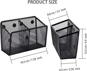 img 1 attached to 🖊️ Snow Cooler Magnetic Pencil Holder - Maximize Your Organization with 2 Generous Compartments - Premium Quality Magnetic Storage Basket - Strong Magnets for Ultimate Stability - Ideal Mesh Pen Holder for Whiteboard, Locker Accessories