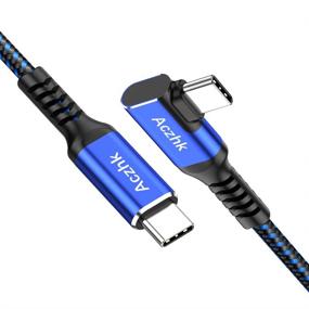 img 4 attached to 🔌 ВЫСОКОСКОРОСТНОЙ 10FT USB C к USB C кабель - 90 градусов тип C, PD быстрая зарядка - Google Pixel, Samsung Galaxy, MacBook, iPad Pro 2018 и многое другое