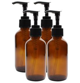 img 4 attached to 🏺 Premium 4oz Amber Glass Pump Bottles (Pack of 4); Ideal for Lotions, Liquid Soap, Aromatherapy, and More - Enhance Your SEO!
