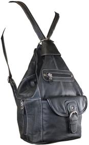 img 3 attached to Multi-functional Women's Genuine Leather Sling Purse: Convertible Shoulder Bag, Tear Drop Backpack, Mid Size Black