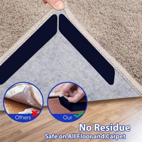 img 1 attached to 🚫 Sollifa Rug Tape - Set of 16 Dual Sided Washable Removable Rug Stopper: Enhance Grip for Your Area Rug, Non Slip Adhesive to Prevent Curl on Hardwood Floors and Secure Carpet Corners