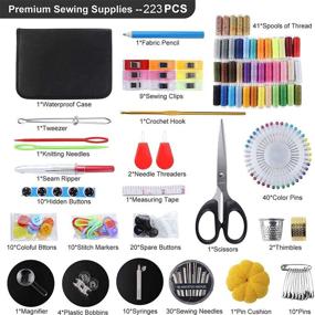 img 1 attached to 🧵 SOKLIT 223 Piece Sewing Kits: Mini Sewing Kit with 41 Spools of Needle and Thread. Ideal for Travel, Emergencies, Beginners, DIY, Home, and Travelers.