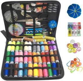 img 4 attached to 🧵 SOKLIT 223 Piece Sewing Kits: Mini Sewing Kit with 41 Spools of Needle and Thread. Ideal for Travel, Emergencies, Beginners, DIY, Home, and Travelers.