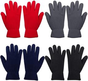 img 4 attached to 🧤 Warm Winter Fleece Gloves for Boys - Cooraby Boys' Accessories