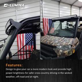 img 2 attached to 🚜 D-Lumina Curved LED Light Bar Mount Brackets for Polaris Ranger 570/900/1000 XP Full Size - Upper Roof Windshield Pro-fit Cage, 50-inch