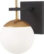 💡 george kovacs p1350-618 alluria wall mount: elegant 1-light fixture in weathered black with autumn gold accents, 75w total logo