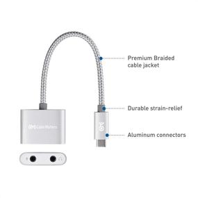 img 2 attached to 🎧 Cable Matters Premium Braided USB C Audio Adapter: Enhance Laptop and Smartphone Sound with 3.5mm Headphone and Microphone Jack