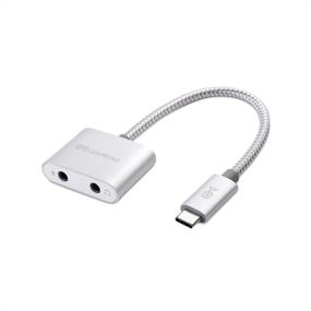 img 4 attached to 🎧 Cable Matters Premium Braided USB C Audio Adapter: Enhance Laptop and Smartphone Sound with 3.5mm Headphone and Microphone Jack