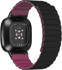 img 3 attached to 📱 iHillon Ремни для Fitbit Versa 3/Sense - Силиконовые регулируемые петли для запястья с магнитной системой застежки для мужчин и женщин - Совместимы с ремнями Fitbit Versa 3, маленького и большого размеров