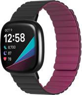 📱 ihillon ремни для fitbit versa 3/sense - силиконовые регулируемые петли для запястья с магнитной системой застежки для мужчин и женщин - совместимы с ремнями fitbit versa 3, маленького и большого размеров логотип