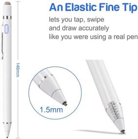 img 3 attached to 💡 EVACH Rechargeable Stylus Pen for Samsung Galaxy Tab A 10.1/10.5/8 Inch 2019 - Ultra Fine Tip Stylist Pens - White