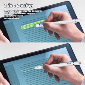 img 2 attached to 💡 EVACH Rechargeable Stylus Pen for Samsung Galaxy Tab A 10.1/10.5/8 Inch 2019 - Ultra Fine Tip Stylist Pens - White