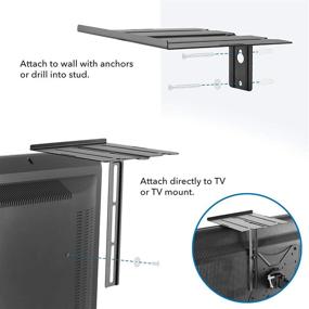 img 3 attached to 📺 Floating TV Shelf by MOUNT-IT! – 6.6 lbs Capacity – Dual Installation for Wall or TV – Single Shelf Mount for Television Components, DVD Players, Streaming Devices, Speakers, Cable Box – Black