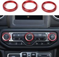 enhance your jeep's interior with jecar air conditioner switch knob cover interior trim kits - fits 2018-2021 jeep wrangler jl jlu & 2020 jeep gladiators jt - classic red design logo