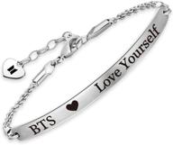 bts bangtan boys love yourself chain bracelet: perfect army gift for suga, jin, jimin, v, jhope, rm, jk and bts fans logo
