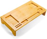 bamboo monitor stand riser - efficient home and office organizer for monitors, laptops, printers, and more - ambms01 logo