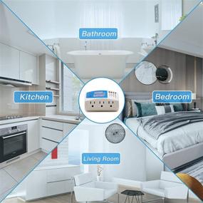 img 2 attached to 2-Pack BSEED Home Appliance Surge Protector Wall Mount US/Spain Multi Plug with Protection for Low/High Voltage, Brownout Outlet Plug in, 120V, 1440W