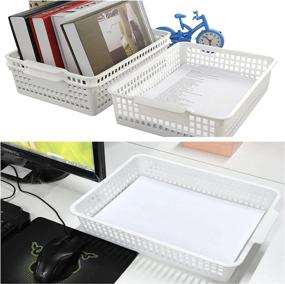 img 1 attached to Efficient Paper/File Organization: Fiazony White Plastic Storage Trays Basket, 6-Pack