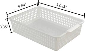 img 3 attached to Efficient Paper/File Organization: Fiazony White Plastic Storage Trays Basket, 6-Pack