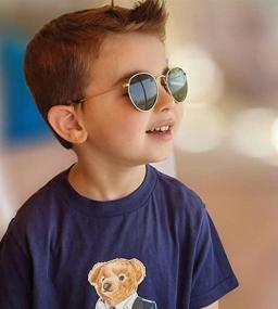 img 1 attached to 🕶️ Kids Polarized Sunglasses by Gleyemor: Classic Round Metal Shades for Boys & Girls (Ages 3-8)