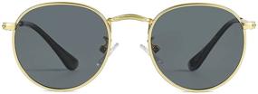 img 2 attached to 🕶️ Kids Polarized Sunglasses by Gleyemor: Classic Round Metal Shades for Boys & Girls (Ages 3-8)
