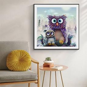 img 2 attached to EOBROMD Diamond Painting Kits: Full Drill Arts and Crafts for Beginners and Kids, Two Owls Design - 12x12inch