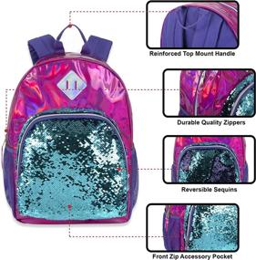 img 2 attached to 🎒 Holographic Reversible Sequin Leather Backpacks