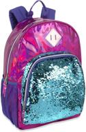 🎒 holographic reversible sequin leather backpacks logo