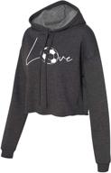 🖤 black soccer cropped hoodie for athletic girls' clothing logo