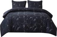 🛏️ bedsure marble comforter set (king, black) - super soft 3-piece bedding bundle - all season reversible down alternative - includes 2 pillow shams logo
