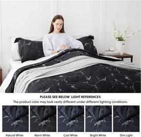 img 1 attached to 🛏️ Bedsure Marble Comforter Set (King, Black) - Super Soft 3-Piece Bedding Bundle - All Season Reversible Down Alternative - Includes 2 Pillow Shams
