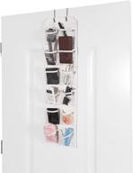 crystal-clear over the door hanging organizer with 12 vinyl pockets - optimal compartment storage solution for bedroom, closet, bathroom, pantry логотип