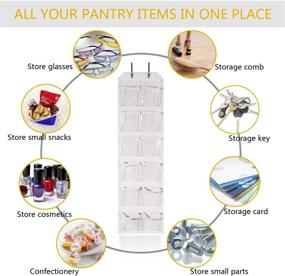 img 1 attached to Crystal-Clear Over the Door Hanging Organizer with 12 Vinyl Pockets - Optimal Compartment Storage Solution for Bedroom, Closet, Bathroom, Pantry