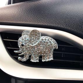 img 3 attached to 🐘 Bling up Your Ride with JALII Auto Diamond Elephant Car Air Vent Clip - Silver