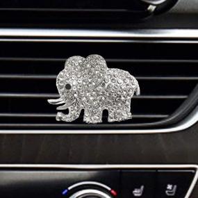 img 1 attached to 🐘 Bling up Your Ride with JALII Auto Diamond Elephant Car Air Vent Clip - Silver