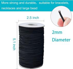 img 3 attached to 💍 Versatile Zealor 100 Yards 2 mm Black Elastic Cord for Easy Jewelry Making