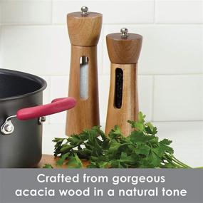 img 2 attached to 🧂 Rachael Ray 2-Piece Acacia Salt and Pepper Grinder Set: Efficient Tools and Gadgets for Superior Seasoning