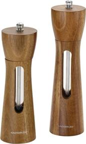 img 4 attached to 🧂 Rachael Ray 2-Piece Acacia Salt and Pepper Grinder Set: Efficient Tools and Gadgets for Superior Seasoning