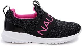 img 3 attached to 👟 Стильные кроссовки для бега молодежи Nautica Fashion черного цвета для мальчиков: прочная и модная обувь