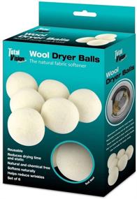 img 2 attached to 🧦 Soft Wool Dryer Balls (6-Pack) by Total Vision - Reusable Natural Fabric Softener for Effortless Laundry Care