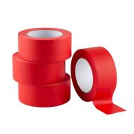 🔴 lichamp 4 pack red painters tape 2 inch wide: high-quality red masking tape bulk multi pack, 2 inch x 55 yards x 4 rolls (220 total yards) logo