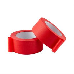 img 2 attached to 🔴 LICHAMP 4 Pack Red Painters Tape 2 inch Wide: High-Quality Red Masking Tape Bulk Multi Pack, 2 inch x 55 Yards x 4 Rolls (220 Total Yards)