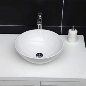 img 4 attached to 🚽 Small Bathroom Vanity Sink - GhomeG 16''x16'' Round Vessel Sink, Above Counter Art Basin, White Ceramic Porcelain